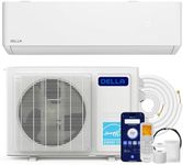 DELLA 9000 BTU Wifi Mini Split AC, Work with Alexa,Energy Star 115V 23 SEER2 Cools Up to 400 Sq.Ft Inverter Air Conditioner with 0.75 Ton Pre-Charged Heat Pump & 16.4ft Installation Kits