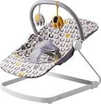 BABABING | Float Baby Bouncer | Reclining Baby Rocker with Contemporary Ellie Elephant Print | Portable Baby Seat with Exclusive Soft Toys