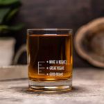 Nutcase Funny Whiskey Glasses Engraved Glass with Measurement for Men Liquor Glass 300ml - Great Night