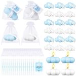 Treela 24 Sets Cloud Baby Shower Party Favors for Guests Blue and White Cloud Shaped Burning Tealight Candles Thank You Tags Return Gifts for Wedding Baby Shower Party Decorations Gifts