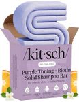 Kitsch Purple Shampoo Bar 91g For Blondes & Color Treated Hair - Shampoo Bar For Women and Men - Biotin Shampoo for Strengthening & Neutralizing Brassy Tones - Vegan, Silicone & Sulfate Free