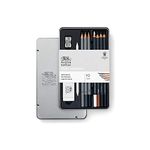 Winsor & Newton Studio Collection Sketching Pencils, Set of 10 Graphite (2B - 8B) and Charcoal Pencils with Tools, Professional Quality for Artists, for Sketching, Shading and Drawing