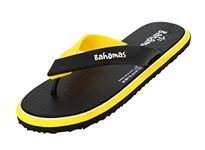 BAHAMAS Men Black Yellow Flip-Flops-9 UK (43 1/3 EU) (BH0127G_BKYL0009)