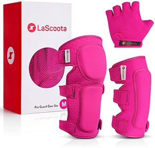 LaScoota Kids Knee Pads and Elbow Pads Set | Protective Gloves, Elbow and Knee Pads For Kids | Skateboard Protective Gear, Rollerblade Pads, Roller Skate Pads, Beginners Scooter and Skateboarding Pads