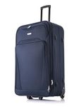 FLYMAX 26" Medium Suitcase Lightweight Luggage Expandable Hold Check in Travel Bag on Wheels Blue 69L