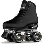 Crazy Skates Retro Roller Skates | Adjustable or Fixed Sizes | Classic Quad Skates for Women and Girls - Black (Adjustable) (Size: Medium | 3-6)