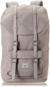 Herschel Little America Laptop Backpack, Light Grey Crosshatch/Grey Rubber, Classic 25.0L