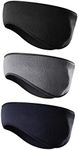 Lauzq Winter Fleece Ear Warmers Muffs Headband for Men Women Kids Ski Running Cycling，Black Grey Dark Blue