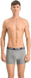 Puma Boxer sous-vêtement, Gris/Noir, M (Lot de 2) Homme
