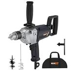 Maxxt Drill Mixer Set with Spade Handle 1/2 inch Electric Augers Post Hole Digging Corded Mixing Drill Machine 9A Motor Concrete Mud Mixer