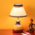 ExclusiveLane 'Warli Hand-Painted' Home Decorative Terracotta Bedside Table Lamp for Living Room&Bedroom (12 Inch,Without Bulb,Pack of 1)|Side Table Lamps for Home Decoration Side Lamp,Multi Color