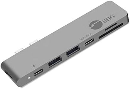 SIIG Thunderbolt 3, Aluminum USB Type C Hub with 4K @30Hz HDMI, SD/Micro SD Card Reader, 2 USB 3.1 Gen 1 Ports, PD Port for 2016/2017 MacBook 13" & 15" - Space Gray