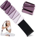 BECOJADDE Ankle Weights for Women Wrist Weights Set of 2 (2 lbs Each) Adjustable Arm Leg Weight for Womens Men Suitable for Walking Swimming Running Pilates Yoga Gym, Deep Plum