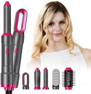 5 in 1 Hair Styler, Magic Hairstyler, 1000W Hair Dryer Brush for Hair Styling, Hot Air Brush for Volumizing,Drying and Rotating,Hair Wrap Dryer Set with Detachable Heads Comb