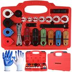 Master Disconnect Set 22Pcs With Glove, Master Quick Disconnect Tool for Automotive AC Fuel Line Transmission Oil Cooler Line Disconnects,Scissor Type Remover,Compatible With Most Ford Chevy GM Models