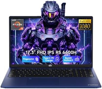 NIMO 17.3" AI-Creator-Laptop, 6-Core AMD R5 6600H 64GB RAM 1TB SSD (Beat i7-1355U up to 4.5GHz) Radeon 660M, FHD IPS 100W Fast PD for Video Editing, Multitasking, Remote Work & Study, 2-Yr Warranty
