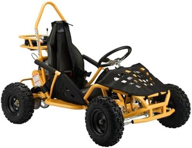 SYX MOTO GK 50cc Go Kart, 4-Stroke Gas Powered Go Kart for Kids, Off Road Go Karts with Seat Belt, Pull Start Automatic Clutch 1 Seater Go Cart, 143 lbs Maximum Load, EPA Approved (SCHOOLBUSYELLOW)