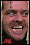 Buyartforless The Shining 1980 - Here's Johnny 36x24 Movie Art Print Poster Jack Nicholson, White, Red, Black, Tan