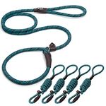 Fida Durable Slip Lead Dog Leash Bulk Pack of 5, Heavy Duty 1/2" x 6 FT Comfortable Strong Rope Slip Leash for Large, Medium & Small Dogs No Pulling Pet Training Leash with Highly Reflective (Blue)