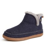 Dearfoams Men's Alpine Brixen Boot Slipper, Navy Heather, M