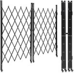 Double Folding Security Gate, 85" H x 150" W Folding Door Gate, Steel Accordion Security Gate, Flexible Expanding Security Gate, 360° Rolling Barricade Gate, Scissor Gate or Door with Keys