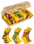 Rainbow Socks - Tacos Box Socks - Women Men New Funny Gift Socks with Taco Pattern For Fans of Delicious Food and Mexican Cuisine - Packed in a Taco Box - 3 Pairs - Size 4-7