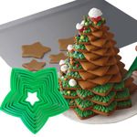 Crethink Christmas Star Cookie Tree Cutter Set -10pc Star Cookie Cutters Xmas Decoration Fondant Donut Cookie Cutters kit for Christmas Tree Cookie Tower