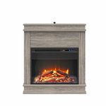 Ameriwood Home Mateo Electric Fireplace with Mantel and Touchscreen Display, Gray Oak