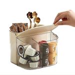 Hosoncovy Tea Bag Coffee Capsule Sugar Storage Holder Tea Box Containers Tea Packet Rack Teabag Shelf Tea Station Stand for Cabinet Countertop (White)