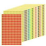 Stickers 5200Pcs/8mm 20 sheets Diameter Round Dot Stickers, Colorful Coding Labels, Sticky Colored Dots, Circle Dot Labels, Marking Labels, Adhesive Stickers, Reward Craft Stickers for Paper Scrapbook