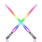 LIGHTSABER CHOPSTICKS LIGHT UP STAR WARS LED Glowing Light Saber Chop Sticks REUSABLE Sushi Lightup Sabers - 8 COLOR MODES 1 Pair