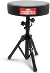 Pyle Drum Throne, Rotatable Padded Seat, Adjustable Height, Foldable Design, Solid Steel Legs, Non-Slip Rubber Feet, Musicians & Drummers, Assembly Required, Supports Up to 330 lbs, 0 lbs Weight