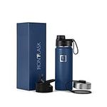 IRON °FLASK Sports Water Bottle - 530 ml, 3 Lids (Spout Lid), Vacuum Insulated Stainless Steel, Double Walled, Thermo Mug, Metal Canteen