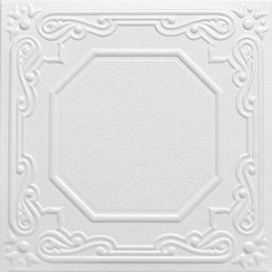 A La Maison Ceilings R32c Topkapi Palace Foam Glue-up Ceiling Tile (21.6 sq. ft./Case), Pack of 8, Plain White