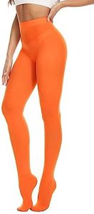 CozyWow Collant da donna semi solido opaco 80D da donna (Arancione,S)