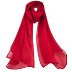 Mirror Fashion Plain Chiffon Scarf Lovely Colours (Red)