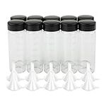 Kesell 10 Pack 30ml (1 oz) Glass Sample Vial Clear Graduated Measuring Bottles Empty Reusable Liquid Vials with Plastic Screw Cap and 10 Funnels