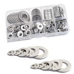 Esforzarse Stainless Steel Flat Washers 580 Pcs, Lock Washer Assortment Set, Round Lock Washer Assortment Set for Home Decoration Appliance and Factory Repairs(M2 M2.5 M3 M4 M5 M6 M8 M10 M12)