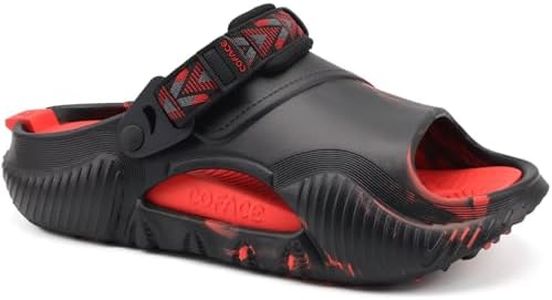 COFACE Mens Clogs with Arch Support Orthopedic Sandals for Men Orthotic 2025 Recovery Mules Man Plantar Fasciitis Summer Casual BlackRedCamo Size 15