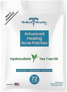 Hydrocolloid Acne Healing Absorbing Zit Sticker Dots - Tea Tree Pimple Patch Cystic Spot Cover Face Treatment. Invisible Therapy Blemish Remover For All Skin Types - 72 Master Patches