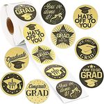 Bright Creations Graduation Stickers for Envelopes, Self Adhesive Gold Decals (1.5 in, 500 Pack)