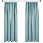 Deconovo Super Soft Pencil Pleat Curtains Thermal Insulated Blackout Curtains for Kids Bedroom 66 x 72 Sky Blue Two Panels