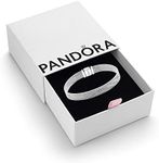 Pandora Timeless Women's Sterling Silver Mesh Bracelet for Charms, Size 19, With Gift Box