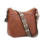 Long Keeper Crossbody Bags for Women Vegan Leather Shoulder Bag with Wide Strap Vintage Ladies Leather Hobo Handbags Crossbody Satchel Bag