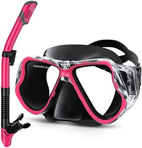 Greatever Dry Snorkel Set,Panoramic Wide View,Anti-Fog Scuba Diving Mask,Professional Snorkeling Gear for Adults