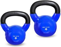 Yes4All 15, 25lbs Kettlebell Vinyl Coated Cast Iron – Great for Dumbbell Weights Exercises, Full Body Workout equipment Push up, Grip Strength and Strength Training, PVC Blue