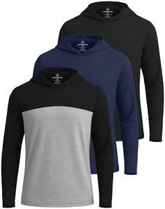 3 Pack: Men’s Big and Tall Quick Dry Fit Wicking Long Sleeve Fishing Active Athletic Hoodie Hooded T Shirt Workout Running Fitness Gym Sports Casual Sweatshirt UPF 50 Outdoor Hiking- Set 1, 5X