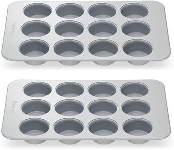 Caraway Non-Stick Ceramic 12-Cup Muffin Pan Duo - Naturally Slick Ceramic Coating - Non-Toxic, PTFE & PFOA Free - Perfect for Cupcakes, Muffins, and More - Gray