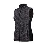 Women Fleece Vest Sleeveless, Thermal Sweater Vest Fleece with Pockets, Women Golf Vest for Outerwear(Grey,L)