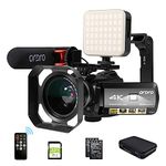 ORDRO 4K Camcorder Video Camera for Vlogging YouTube 1080P 60FPS 30MP IR Night Vision Wi-Fi 3.0'' IPS Recorder Camcorders with Microphone LED Light Wide Angle Lens Handheld Stabilizer and 32GB SD Card